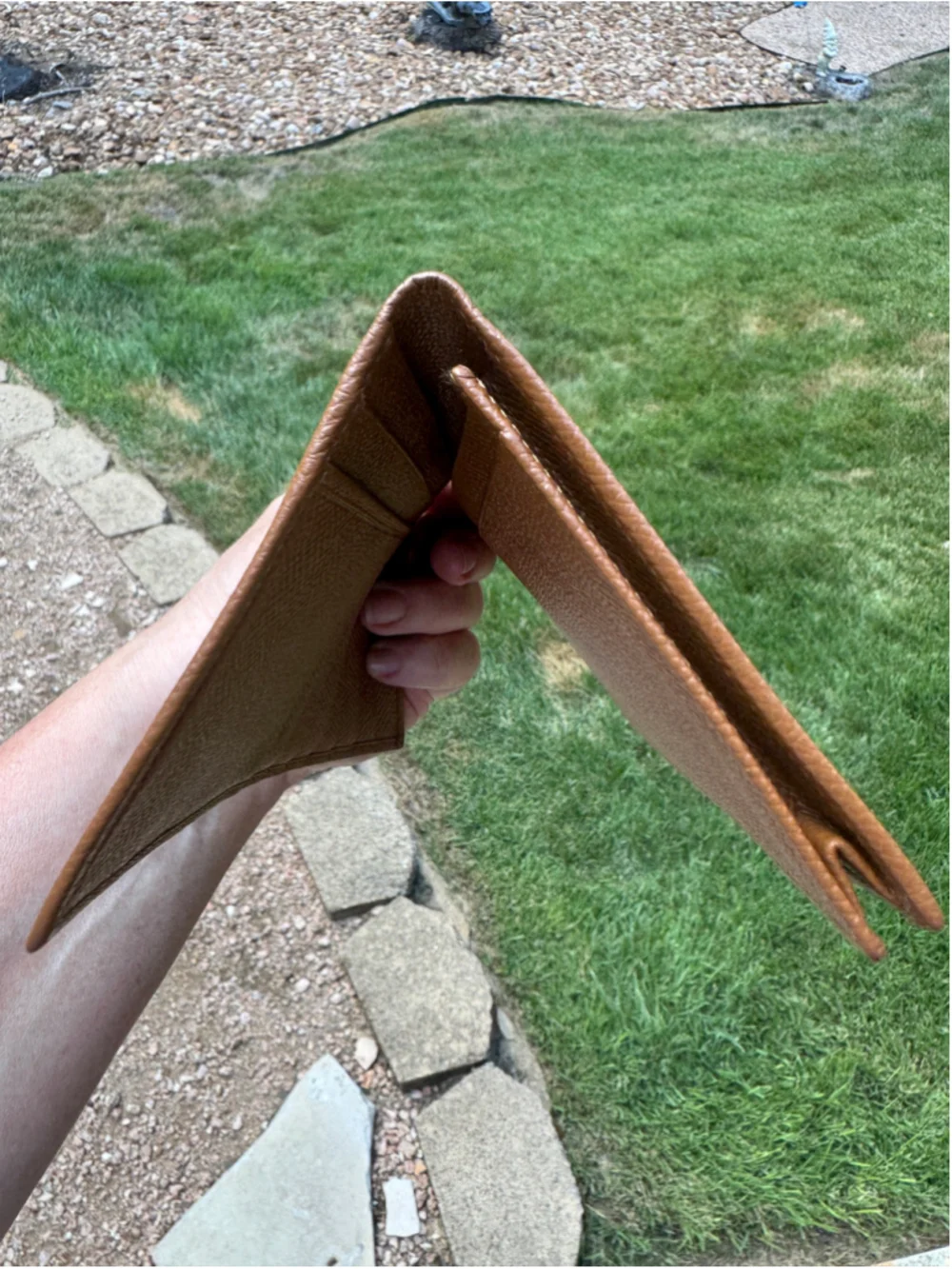 Bvlgari Tan Embossed leather Long Wallet